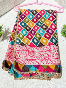 dupattaa velvet embroidered red gold yellow multicolor women dupatta