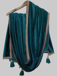 dupattaa velvet polka print women dupatta