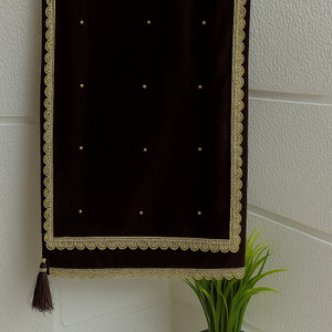 dupattaa velvet embroidered brown women dupatta