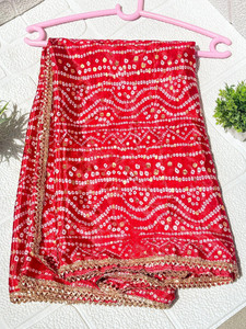 dupattaa velvet embroidered red yellow women dupatta