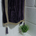 Dupattaa Velvet Embroidered Dark Blue Women Dupatta