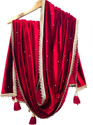 Dupattaa Velvet Polka Print Women Dupatta