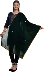 dupattaa velvet self design green women dupatta