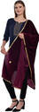 Dupattaa Velvet Self Design Purple Women Dupatta