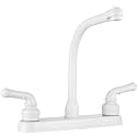 Dura Faucet DF-PK210C-WT RV Hi-Rise Kitchen Sink Faucet (White)