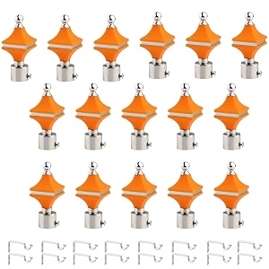 durable abs  stainless steel curtain bracket with support 1 inch rod pocket finials door and window rod support fittings curtain rod holder pack of 16 orange