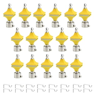 durable abs  stainless steel curtain bracket with support 1 inch rod pocket finials door and window rod support fittings curtain rod holder pack of 16 yellow