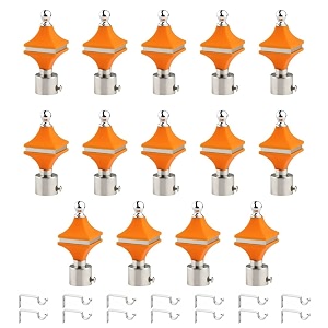 durable abs  stainless steel curtain bracket with support 1 inch rod pocket finials door and window rod support fittings curtain rod holder pack of 14 orange