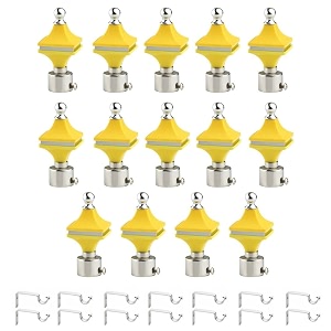 durable abs  stainless steel curtain bracket with support 1 inch rod pocket finials door and window rod support fittings curtain rod holder pack of 14 yellow