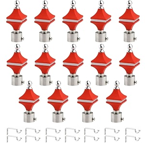 durable abs  stainless steel curtain bracket with support 1 inch rod pocket finials door and window rod support fittings curtain rod holder pack of 14 red