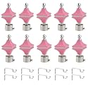 Durable ABS + Stainless Steel Curtain Bracket with Support 1 Inch Rod Pocket Finials Door and Window Rod Support Fittings, Curtain Rod Holder (Pack of 10, Pink)