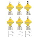 Durable ABS + Stainless Steel Curtain Bracket with Support 1 Inch Rod Pocket Finials Door and Window Rod Support Fittings, Curtain Rod Holder (Pack of 6, Yellow)