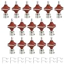 Durable ABS + Stainless Steel Curtain Bracket with Support 1 Inch Rod Pocket Finials Door and Window Rod Support Fittings, Curtain Rod Holder (Pack of 16, Brown)