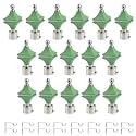 Durable ABS + Stainless Steel Curtain Bracket with Support 1 Inch Rod Pocket Finials Door and Window Rod Support Fittings, Curtain Rod Holder (Pack of 16, Green)