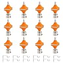 Durable ABS + Stainless Steel Curtain Bracket with Support 1 Inch Rod Pocket Finials Door and Window Rod Support Fittings, Curtain Rod Holder (Pack of 12, Orange)
