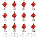 Durable ABS + Stainless Steel Curtain Bracket with Support 1 Inch Rod Pocket Finials Door and Window Rod Support Fittings, Curtain Rod Holder (Pack of 12, Red)