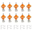 Durable ABS + Stainless Steel Curtain Bracket with Support 1 Inch Rod Pocket Finials Door and Window Rod Support Fittings, Curtain Rod Holder (Pack of 10, Orange)