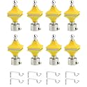 Durable ABS + Stainless Steel Curtain Bracket with Support 1 Inch Rod Pocket Finials Door and Window Rod Support Fittings, Curtain Rod Holder (Pack of 8, Yellow)