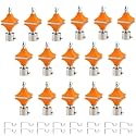 Durable ABS + Stainless Steel Curtain Bracket with Support 1 Inch Rod Pocket Finials Door and Window Rod Support Fittings, Curtain Rod Holder (Pack of 16, Orange)