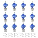 Durable ABS + Stainless Steel Curtain Bracket with Support 1 Inch Rod Pocket Finials Door and Window Rod Support Fittings, Curtain Rod Holder (Pack of 12, Blue)
