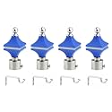 Durable ABS + Stainless Steel Curtain Bracket with Support 1 Inch Rod Pocket Finials Door and Window Rod Support Fittings, Curtain Rod Holder (Pack of 4, Blue)
