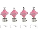 Durable ABS + Stainless Steel Curtain Bracket with Support 1 Inch Rod Pocket Finials Door and Window Rod Support Fittings, Curtain Rod Holder (Pack of 4, Pink)
