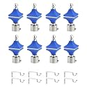 Durable ABS + Stainless Steel Curtain Bracket with Support 1 Inch Rod Pocket Finials Door and Window Rod Support Fittings, Curtain Rod Holder (Pack of 8, Blue)