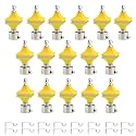 Durable ABS + Stainless Steel Curtain Bracket with Support 1 Inch Rod Pocket Finials Door and Window Rod Support Fittings, Curtain Rod Holder (PACK of 16, Yellow)