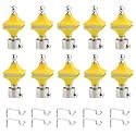 Durable ABS + Stainless Steel Curtain Bracket with Support 1 Inch Rod Pocket Finials Door and Window Rod Support Fittings, Curtain Rod Holder (Pack of 10, Yellow)