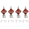 Durable ABS + Stainless Steel Curtain Bracket with Support 1 Inch Rod Pocket Finials Door and Window Rod Support Fittings, Curtain Rod Holder (Pack of 4, Brown)