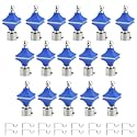 Durable ABS + Stainless Steel Curtain Bracket with Support 1 Inch Rod Pocket Finials Door and Window Rod Support Fittings, Curtain Rod Holder (Pack of 16, Blue)