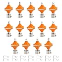 Durable ABS + Stainless Steel Curtain Bracket with Support 1 Inch Rod Pocket Finials Door and Window Rod Support Fittings, Curtain Rod Holder (Pack of 14, Orange)