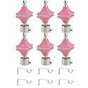 Durable ABS + Stainless Steel Curtain Bracket with Support 1 Inch Rod Pocket Finials Door and Window Rod Support Fittings, Curtain Rod Holder (Pack of 6, Pink)