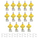 Durable ABS + Stainless Steel Curtain Bracket with Support 1 Inch Rod Pocket Finials Door and Window Rod Support Fittings, Curtain Rod Holder (Pack of 14, Yellow)