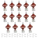 Durable ABS + Stainless Steel Curtain Bracket with Support 1 Inch Rod Pocket Finials Door and Window Rod Support Fittings, Curtain Rod Holder (Pack of 14, Brown)