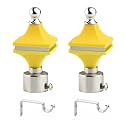Durable ABS + Stainless Steel Curtain Bracket with Support 1 Inch Rod Pocket Finials Door and Window Rod Support Fittings, Curtain Rod Holder (Pack of 2, Yellow)