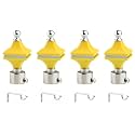 Durable ABS + Stainless Steel Curtain Bracket with Support 1 Inch Rod Pocket Finials Door and Window Rod Support Fittings, Curtain Rod Holder (Pack of 4, Yellow)