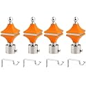 Durable ABS + Stainless Steel Curtain Bracket with Support 1 Inch Rod Pocket Finials Door and Window Rod Support Fittings, Curtain Rod Holder (Pack of 4, Orange)