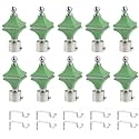 Durable ABS + Stainless Steel Curtain Bracket with Support 1 Inch Rod Pocket Finials Door and Window Rod Support Fittings, Curtain Rod Holder (Pack of 10, Green)