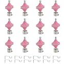 Durable ABS + Stainless Steel Curtain Bracket with Support 1 Inch Rod Pocket Finials Door and Window Rod Support Fittings, Curtain Rod Holder (Pack of 12, Pink)