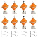 Durable ABS + Stainless Steel Curtain Bracket with Support 1 Inch Rod Pocket Finials Door and Window Rod Support Fittings, Curtain Rod Holder (Pack of 8, Orange)