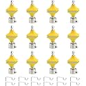 Durable ABS + Stainless Steel Curtain Bracket with Support 1 Inch Rod Pocket Finials Door and Window Rod Support Fittings, Curtain Rod Holder (Pack of 12, Yellow)