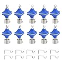 Durable ABS + Stainless Steel Curtain Bracket with Support 1 Inch Rod Pocket Finials Door and Window Rod Support Fittings, Curtain Rod Holder (Pack of 10, Blue)