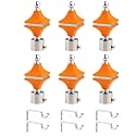 Durable ABS + Stainless Steel Curtain Bracket with Support 1 Inch Rod Pocket Finials Door and Window Rod Support Fittings, Curtain Rod Holder (Pack of 6, Orange)