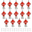 Durable ABS + Stainless Steel Curtain Bracket with Support 1 Inch Rod Pocket Finials Door and Window Rod Support Fittings, Curtain Rod Holder (Pack of 14, Red)