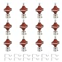 Durable ABS + Stainless Steel Curtain Bracket with Support 1 Inch Rod Pocket Finials Door and Window Rod Support Fittings, Curtain Rod Holder (Pack of 12, Brown)