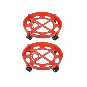 vishva durable plastic gas cylinder trolley with wheels gas stand lpg cylinder stand for home and kitchen-red 2 piece
