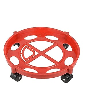 durable plastic gas cylinder trolley with wheels gas stand lpg cylinder stand for home and kitchen- red 1 piece