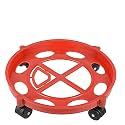 Durable Plastic Gas Cylinder Trolley with Wheels Gas Stand Lpg Cylinder Stand for Home and Kitchen- Red, 1 Piece