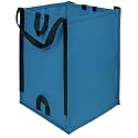 DURASACK Heavy Duty Home and Yard Bags 48-Gallon Reusable Self-Standing Lawn and Leaf Bags Garbage Can with Reinforced Handles, Ocean Blue, 3 Pack